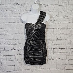 Wet Seal ruched shimmer bodycon dress